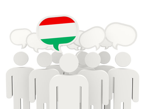 People with flag of hungary