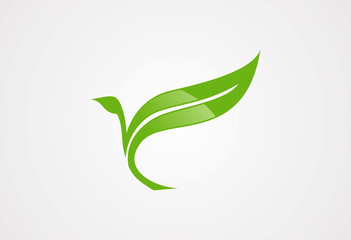 Ecology leaf logo vector