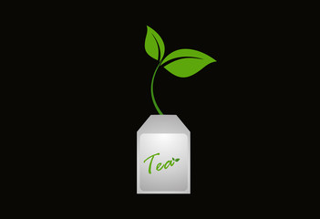 Tea organic drink logo vector