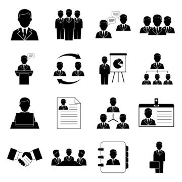 Vector illustration of human resources and management icons