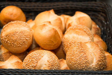 Assorted bread with seeds and sesame.