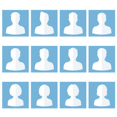 set of flat avatar, vector people icon,