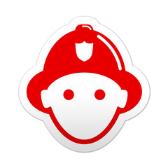 Pegatina simbolo rojo bombero