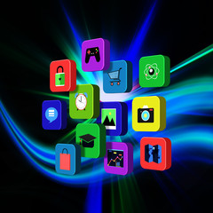 Colorful application on abstract background
