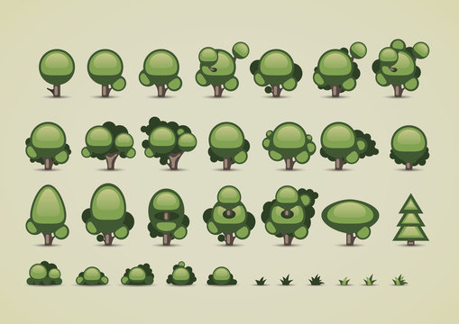 Collection of trees for video games