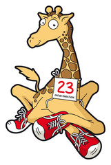 Giraffe with sport shoes