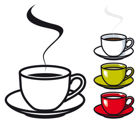 Cup of coffee, tea & milk