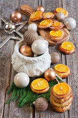 Christmas cookies with tangerine