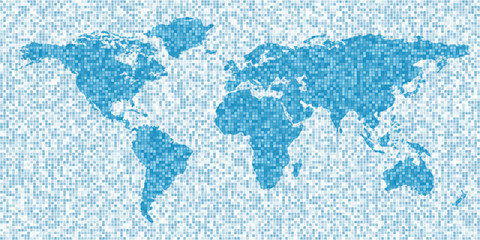 World map, mosaic style, abstract background