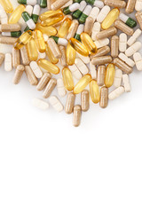 Different colorful pills