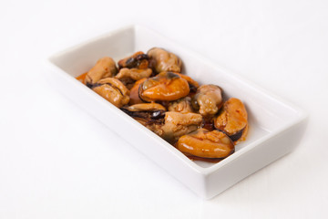 Tapa of marinated mussels