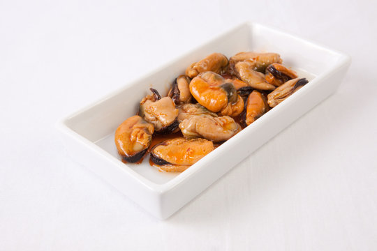 Tapa of marinated mussels