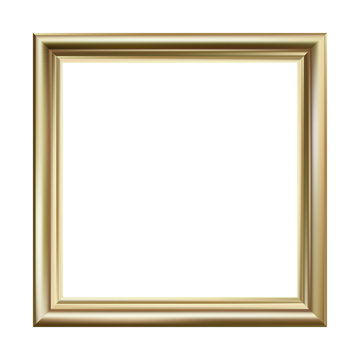 Gold picture frame, square, vector illustration