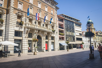 Square in the Downtown of Rijeka in Croatia
