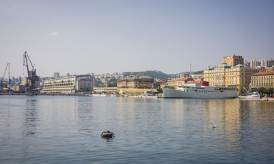 Naklejka premium Square in the Downtown of Rijeka in Croatia