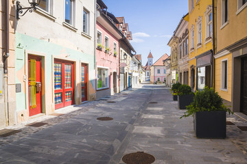 Fototapeta premium Główna ulica w Kranj, Słowenia
