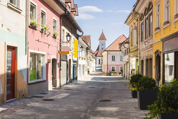 Naklejka na ściany i meble Main street in Kranj, Slovenia