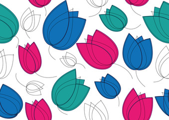 seamless pattern tulips