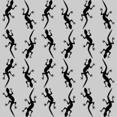 Naklejka premium Seamless pattern with lizards