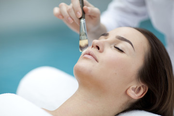 Woman receiving spa treatment 