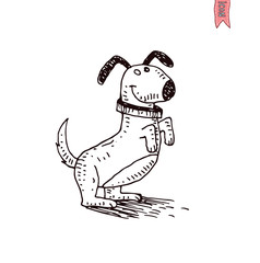 dog icon - vector illustration.