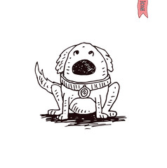 dog icon - vector illustration.