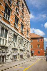 Beautiful street in Ljubljana old town Slovenia.