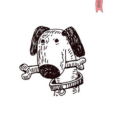 dog icon - vector illustration.