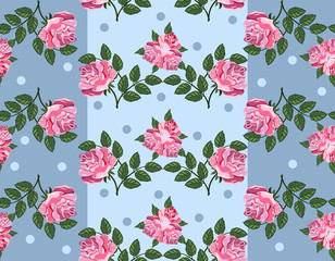 Seamless floral pattern with beautiful roses