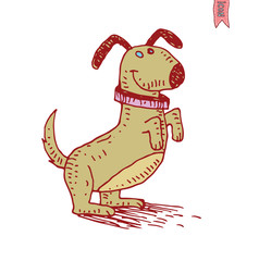 dog icon - vector illustration.