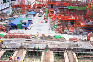 construction site with workers