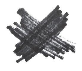 Black Marker grunge texture isolated on white