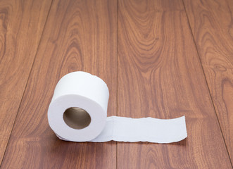 White tissue paper on wood background