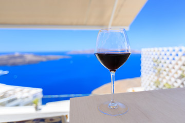 glass of wine Santorini - 75490292