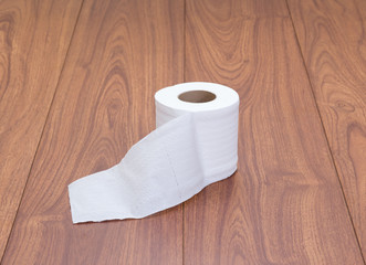 White tissue paper on wood background