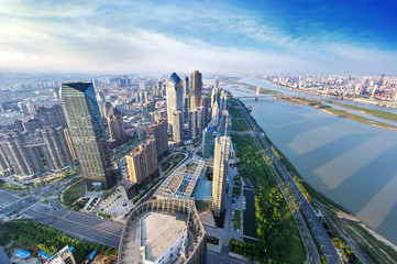 Fototapeta na wymiar Aerial view of city