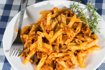 Macaroni with tomato