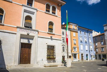 amazing view on a city center of Muggia 