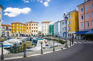 amazing view on a city center of Muggia 