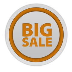 Big sale circular icon on white background