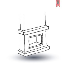 fireplace, vector