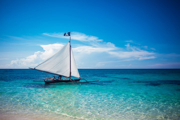 Naklejka premium Boat in the sea