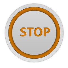 stop circular icon on white background