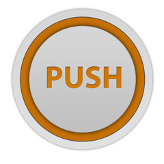 push circular icon on white background