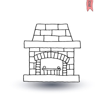 fireplace, vector illustration