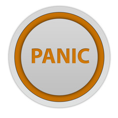 panic circular icon on white background