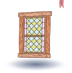 Window icon. Vector illustration.