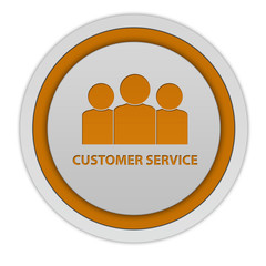 Customer service circular icon on white background