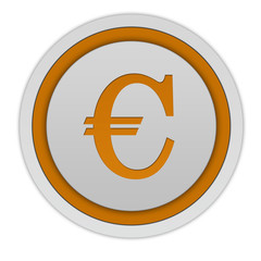 Obraz premium Euro circular icon on white background