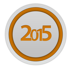 2015  circular icon on white background